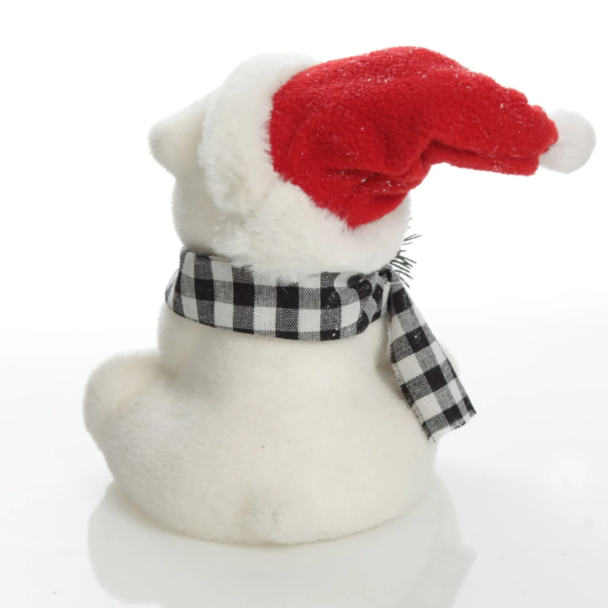 White Boy Polar Bear Cub Sitting with Santa Hat Christmas Birds And Animals|