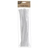White Chenille Stem Pipe Cleaners - Pack of 50 Christmas Craft Supplies|
