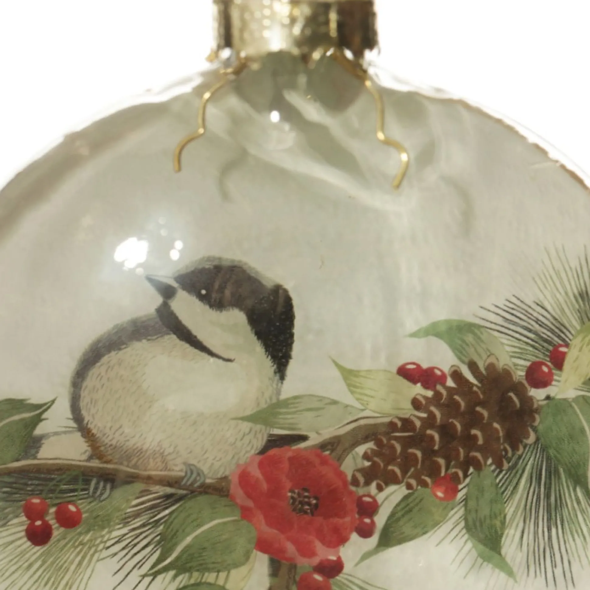 White Christmas Bird Glass Disc Glass Hearts And Discs|