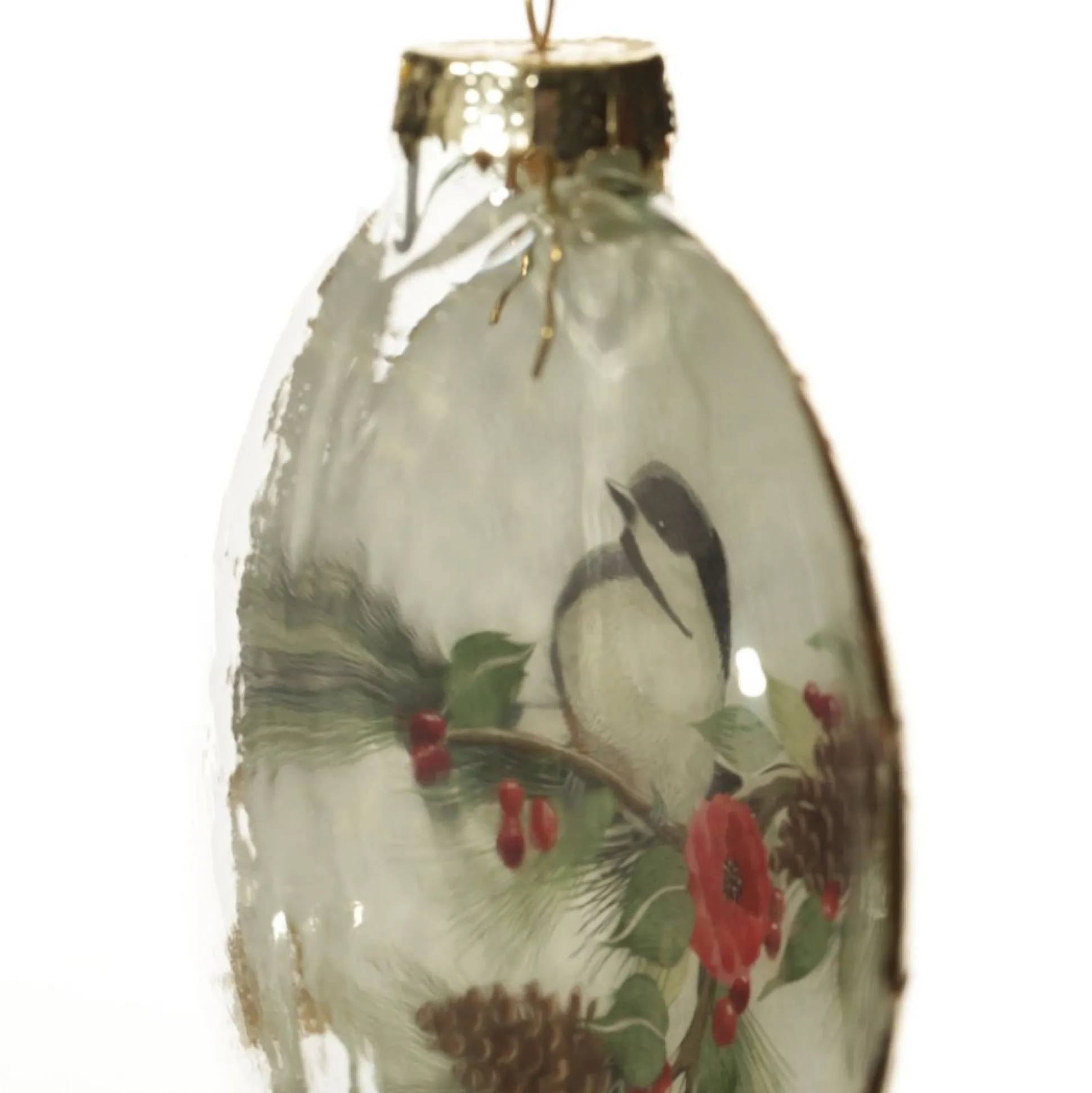 White Christmas Bird Glass Disc Glass Hearts And Discs|