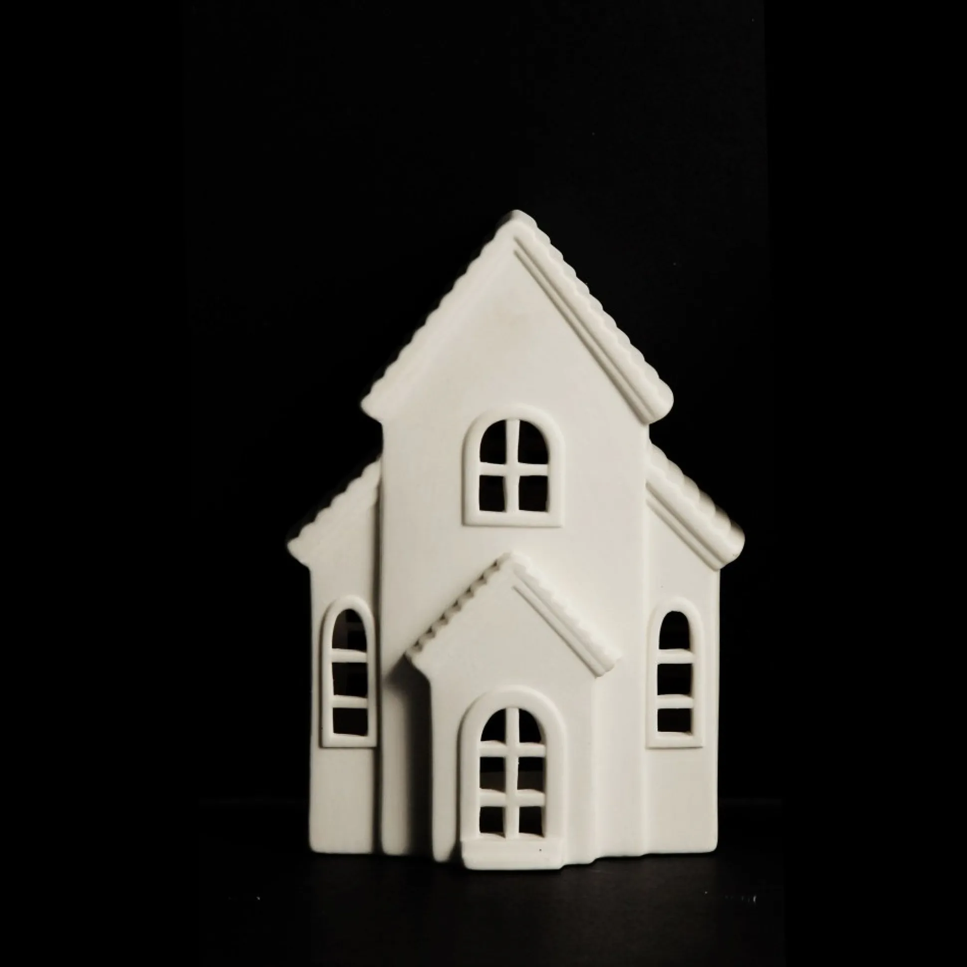 White Christmas Church Candle Holder Light-Up Scenes And Ornaments|
