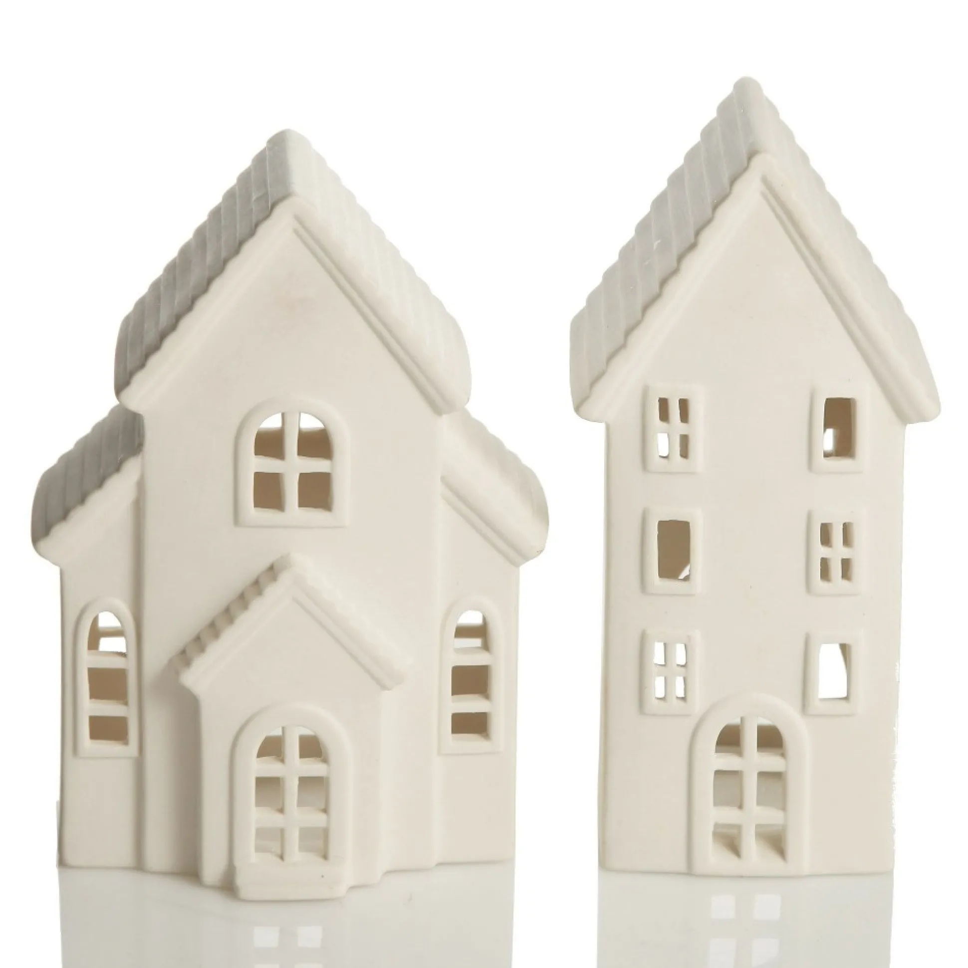 White Christmas Village House Candle Holder Light-Up Scenes And Ornaments|