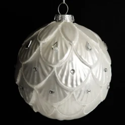 White Decorative Christmas Baubles - Set of 2 Christmas Bauble Sets|