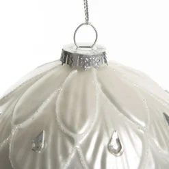 White Decorative Christmas Baubles - Set of 2 Christmas Bauble Sets|