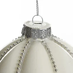 White Decorative Christmas Baubles - Set of 2 Christmas Bauble Sets|