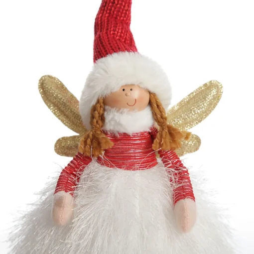 White Dress Fabric Standing Angel Christmas Angels|