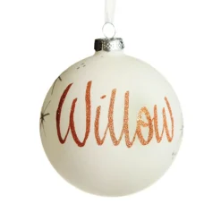 White Glass Personalised Christmas Bauble Personalised Baubles|