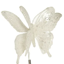 White Glitter and Sequin Butterfly Clip Butterflies And Birds|