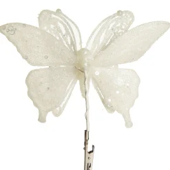 White Glitter and Sequin Butterfly Clip Butterflies And Birds|