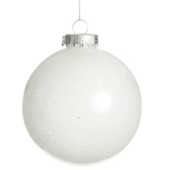 White Glitter Christmas Bauble Decorative Christmas Baubles|
