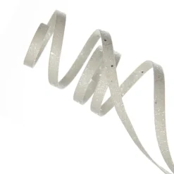 White Glitter Curly Ribbon Christmas Pick Small Christmas Tree Picks|