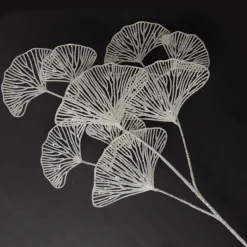 White Glitter Fan Coral Pick Christmas Sprays|