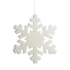 White Glitter Hanging Snowflake - Small Snowflakes And Stars|