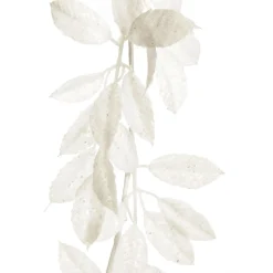 White Glitter Leaf Christmas Garland Christmas Garlands|