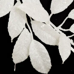 White Glitter Leaf Christmas Garland Christmas Garlands|