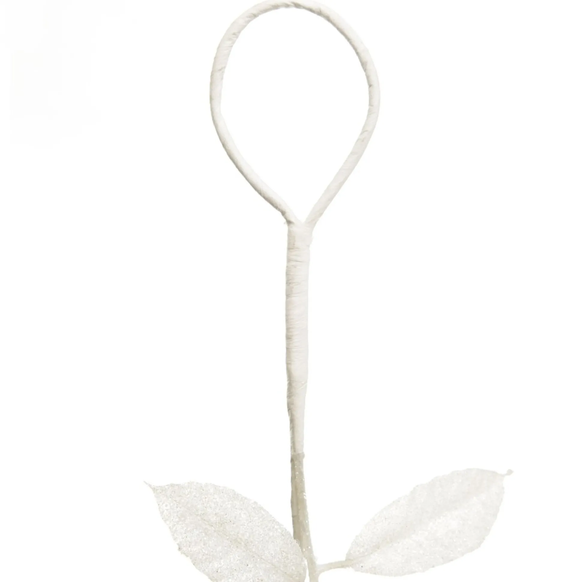 White Glitter Leaf Christmas Garland Christmas Garlands|