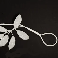 White Glitter Leaf Christmas Garland Christmas Garlands|