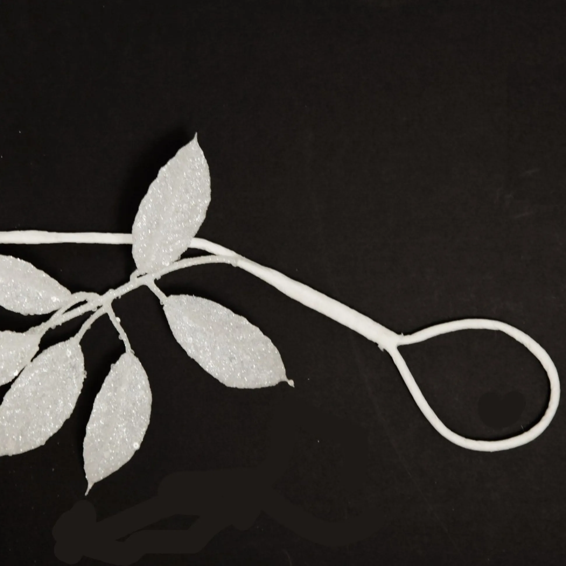 White Glitter Leaf Christmas Garland Christmas Garlands|