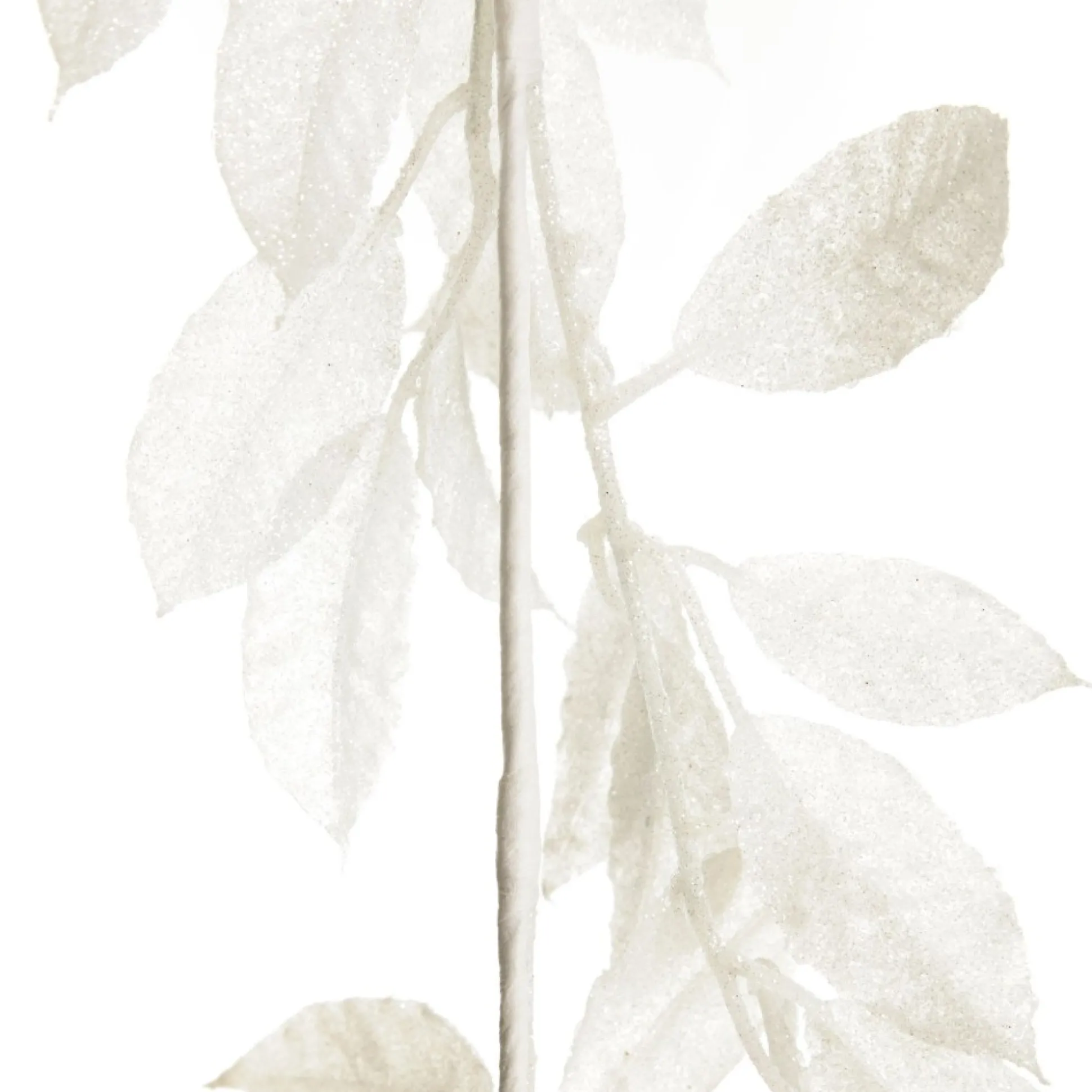 White Glitter Leaf Christmas Garland Christmas Garlands|