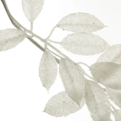 White Glitter Leaf Christmas Garland Christmas Garlands|