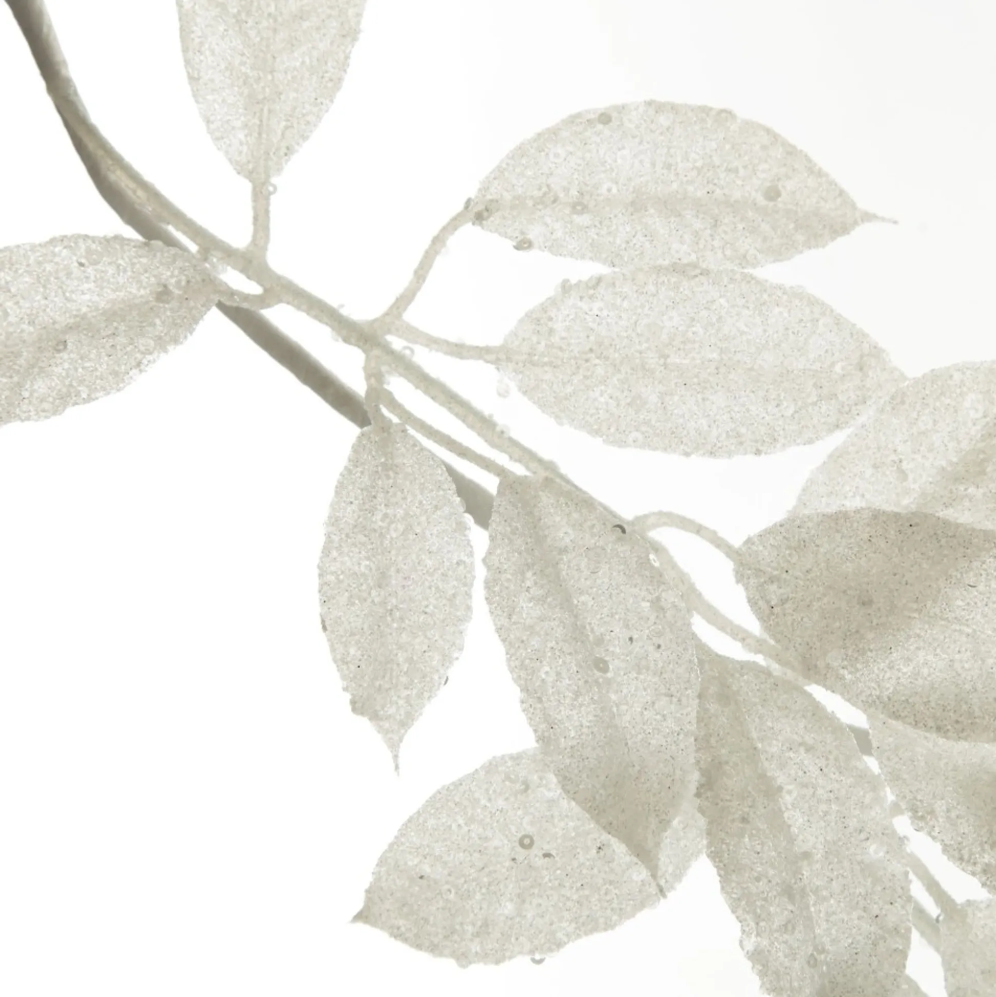 White Glitter Leaf Christmas Garland Christmas Garlands|