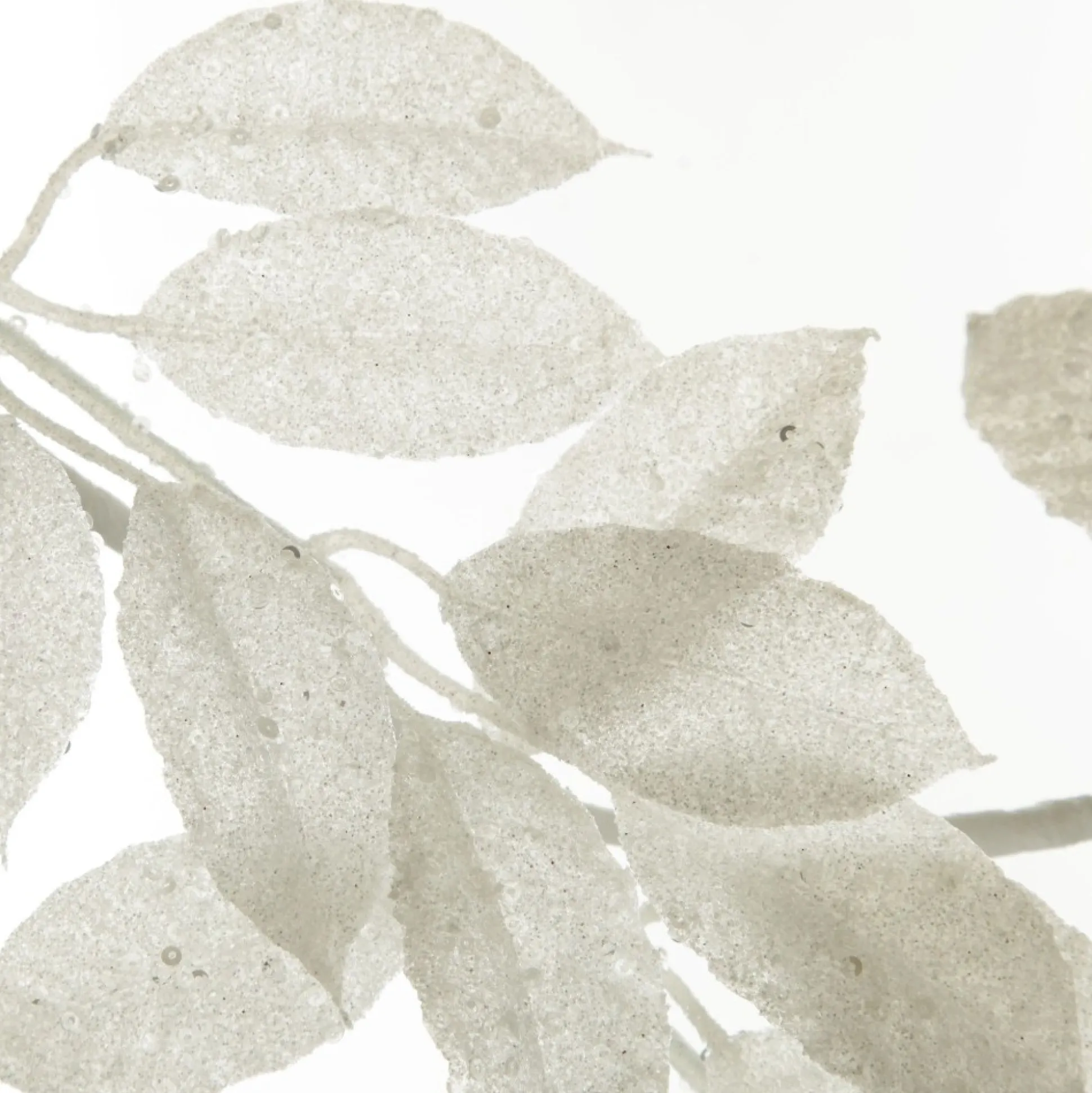 White Glitter Leaf Christmas Garland Christmas Garlands|