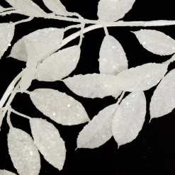 White Glitter Leaf Christmas Garland Christmas Garlands|
