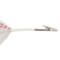 White Glitter Poinsetta Flower Clip with Twine Trim and Bells Christmas Flowers|