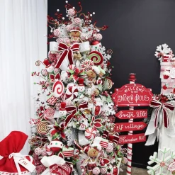 White Glitter Snowflake with Red Icing Snowflakes And Stars|