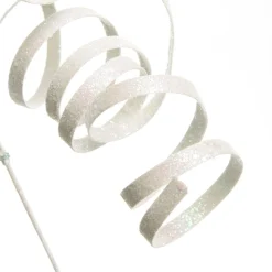 White Glitter Spiral Ribbon Christmas Pick Christmas Tree Picks|