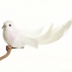 White Iridescent Finish Bird Clip Butterflies And Birds|