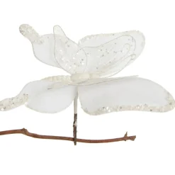 White Mesh Double Wing Butterfly Clip Butterflies And Birds|