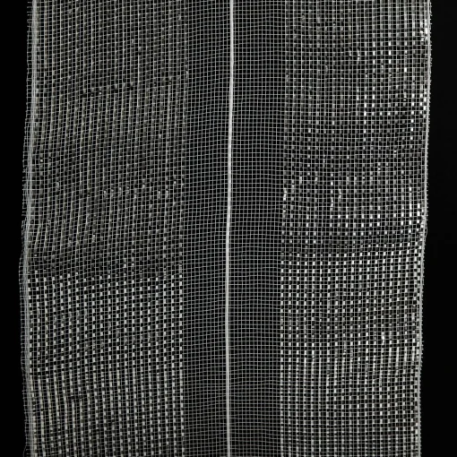 White Metallic Stripe Decomesh Roll Decomesh|