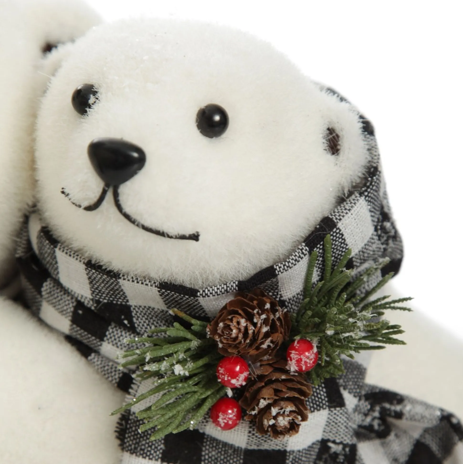 White Mother and Cub Polar Bears Hugging Christmas Birds And Animals|