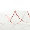 White Organza Glitter Ribbon with Candy Cane Trim - 6cm Ribbons|