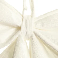 White Padded Fabric Bow Christmas Bells And Bows|