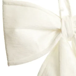 White Padded Fabric Bow Christmas Bells And Bows|