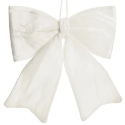 White Padded Velvet Bow Christmas Bells And Bows|