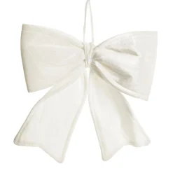 White Padded Velvet Bow Christmas Bells And Bows|