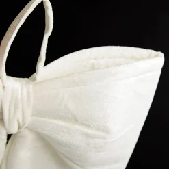 White Padded Velvet Bow Christmas Bells And Bows|