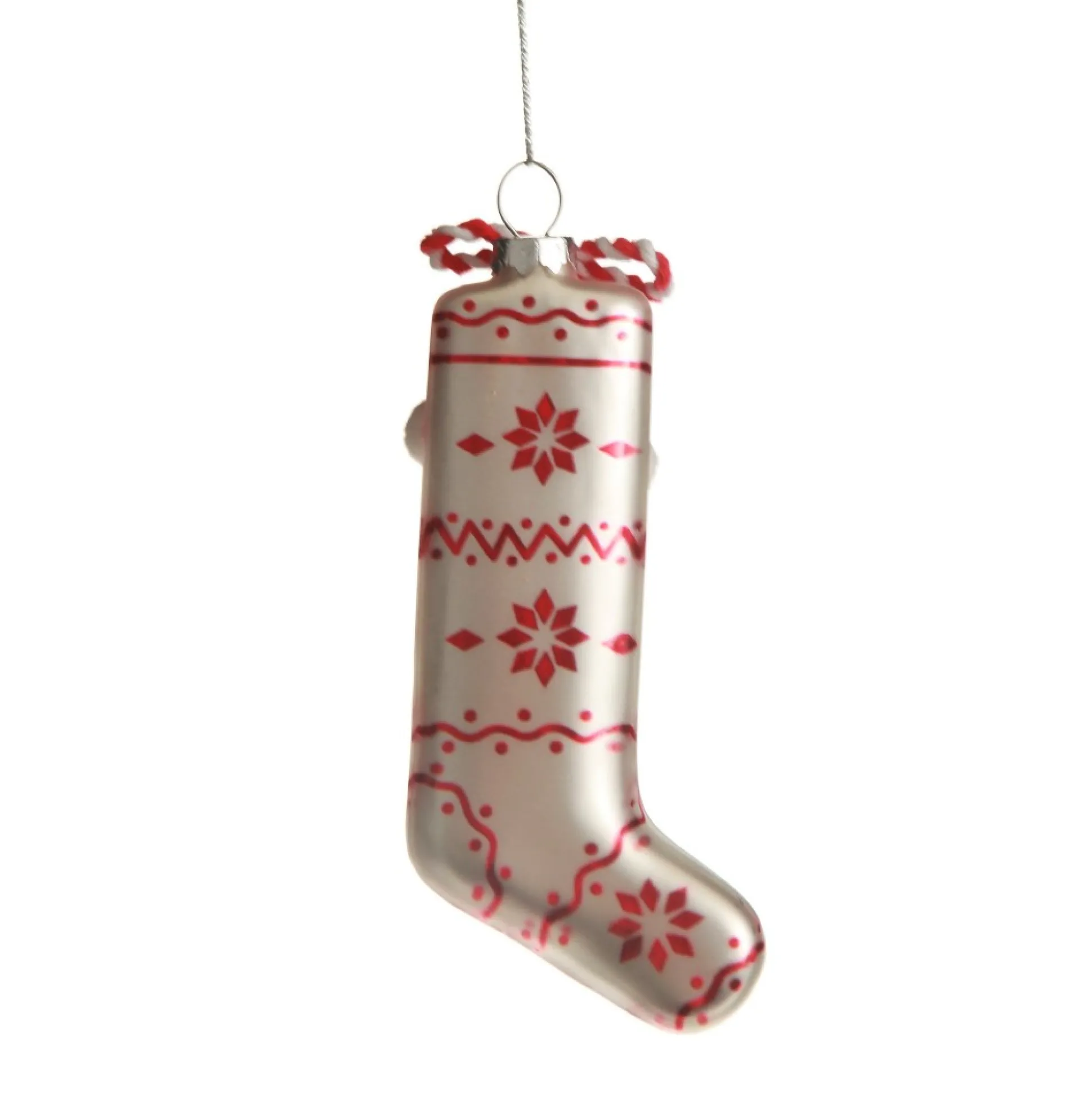 White Patterned Stocking Christmas Decoration Christmas Tree Decorations|