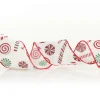 White Peppermint Candy Cane Ribbon - 6.3cm Ribbons|