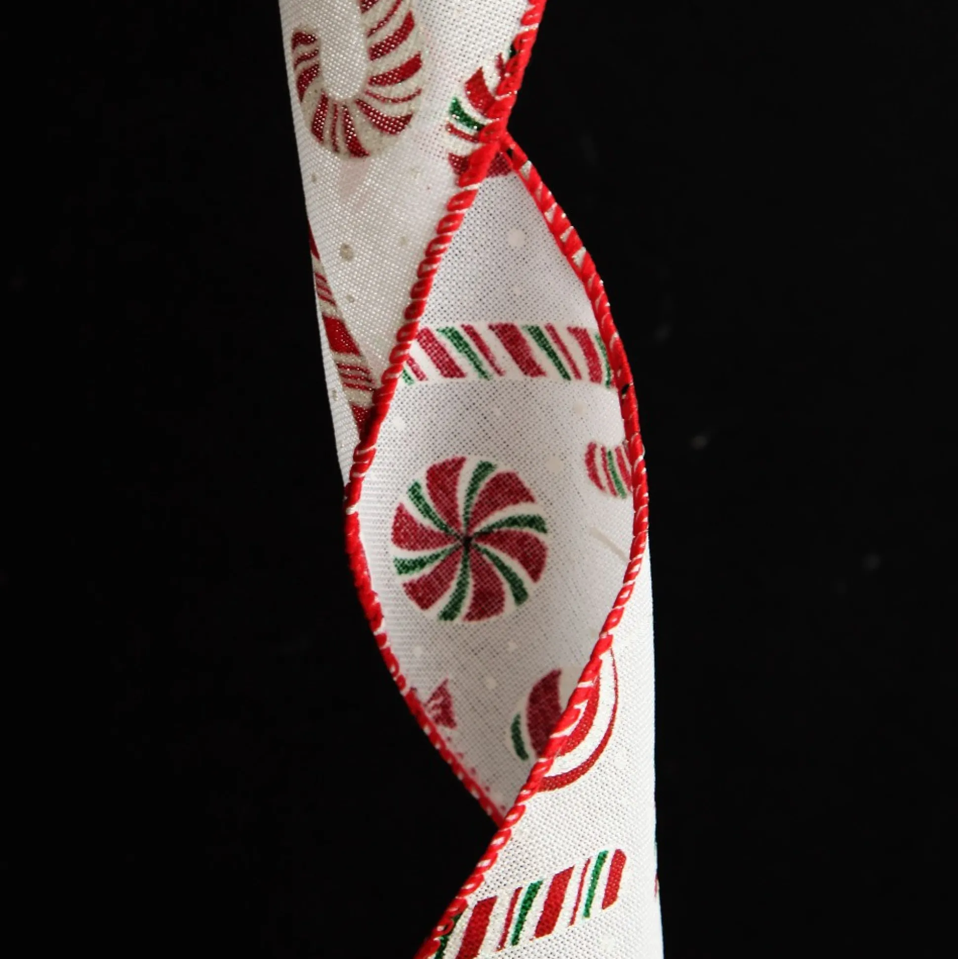 White Peppermint Candy Cane Ribbon - 6.3cm Ribbons|