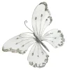 White Satin and Silver Sequin Butterfly Clip Butterflies And Birds|