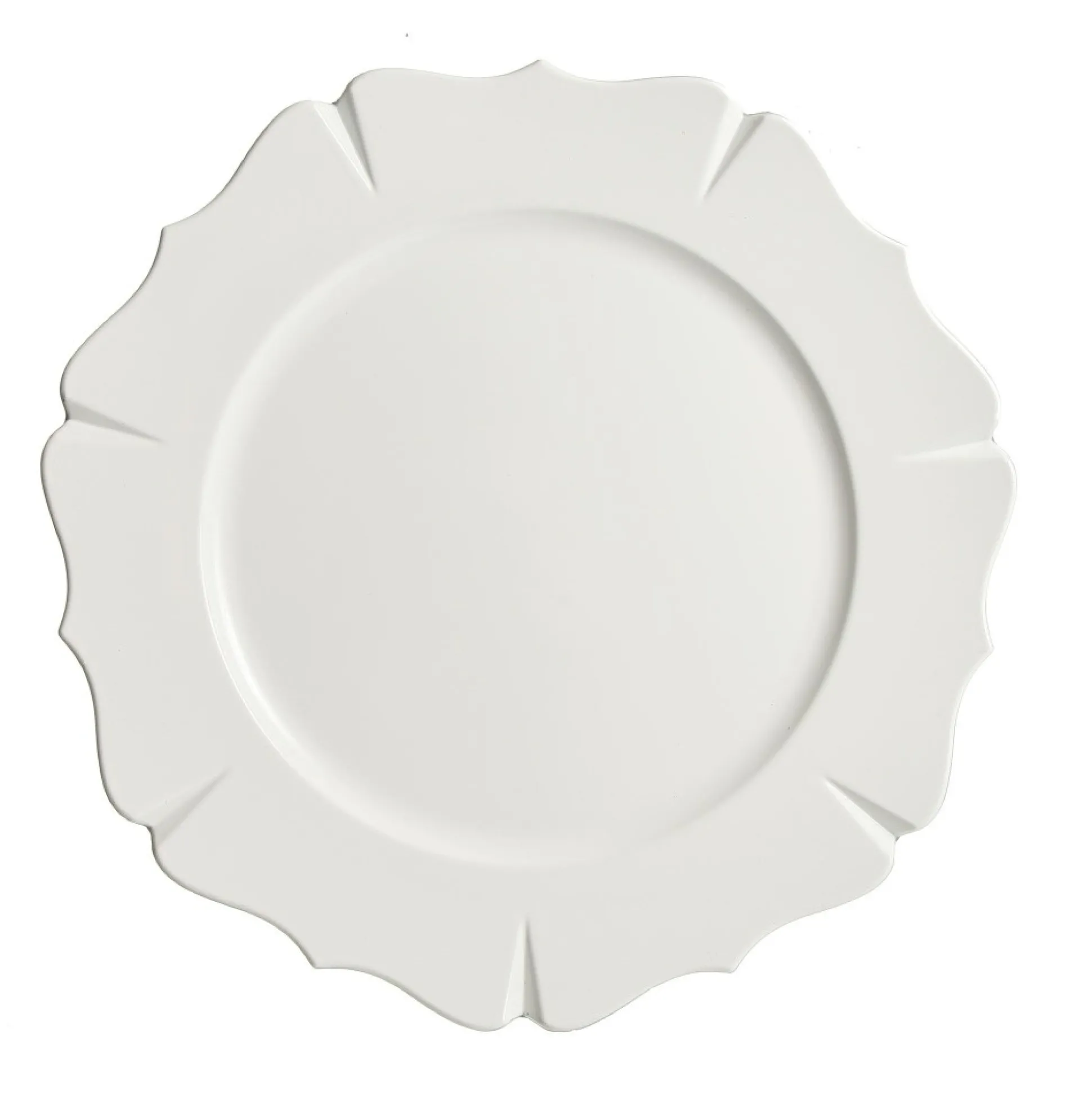 White Scallop Rim Charger Plate Christmas Table Decor|