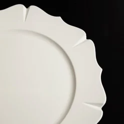 White Scallop Rim Charger Plate Christmas Table Decor|