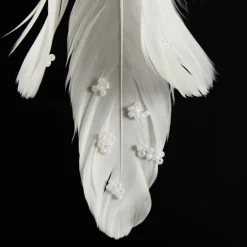 White Sequin Bird with Clip Butterflies And Birds|