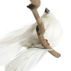 White Sequin Bird with Clip Butterflies And Birds|