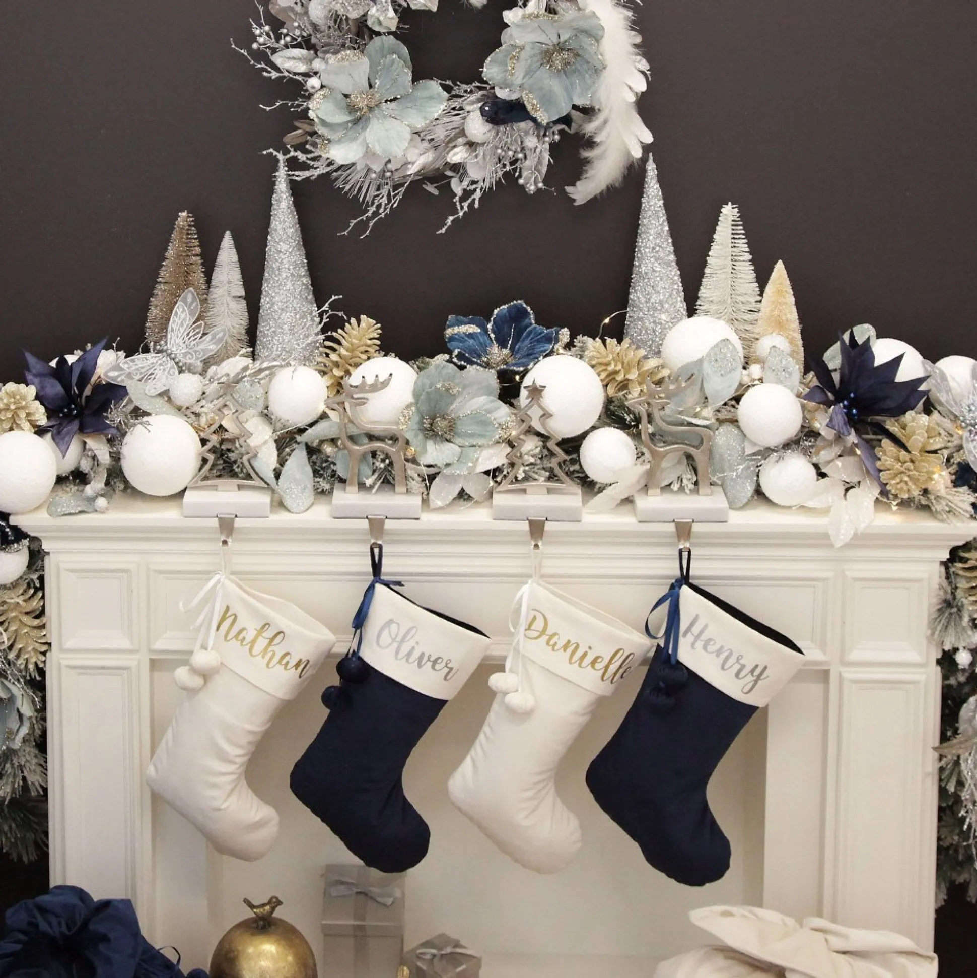 White Snowball Christmas Garland Tree Garlands|