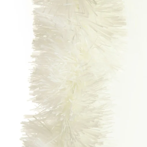 White Thick Christmas Tinsel Garland Tree Garlands|